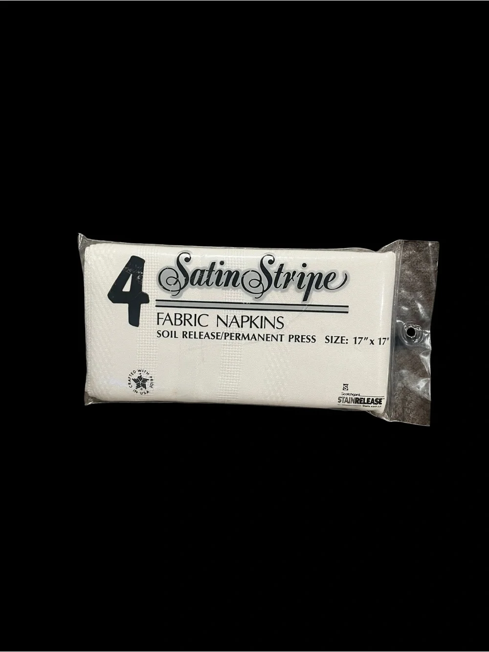 Maytex Mills Satin Stripe Fabric Napkins White 17